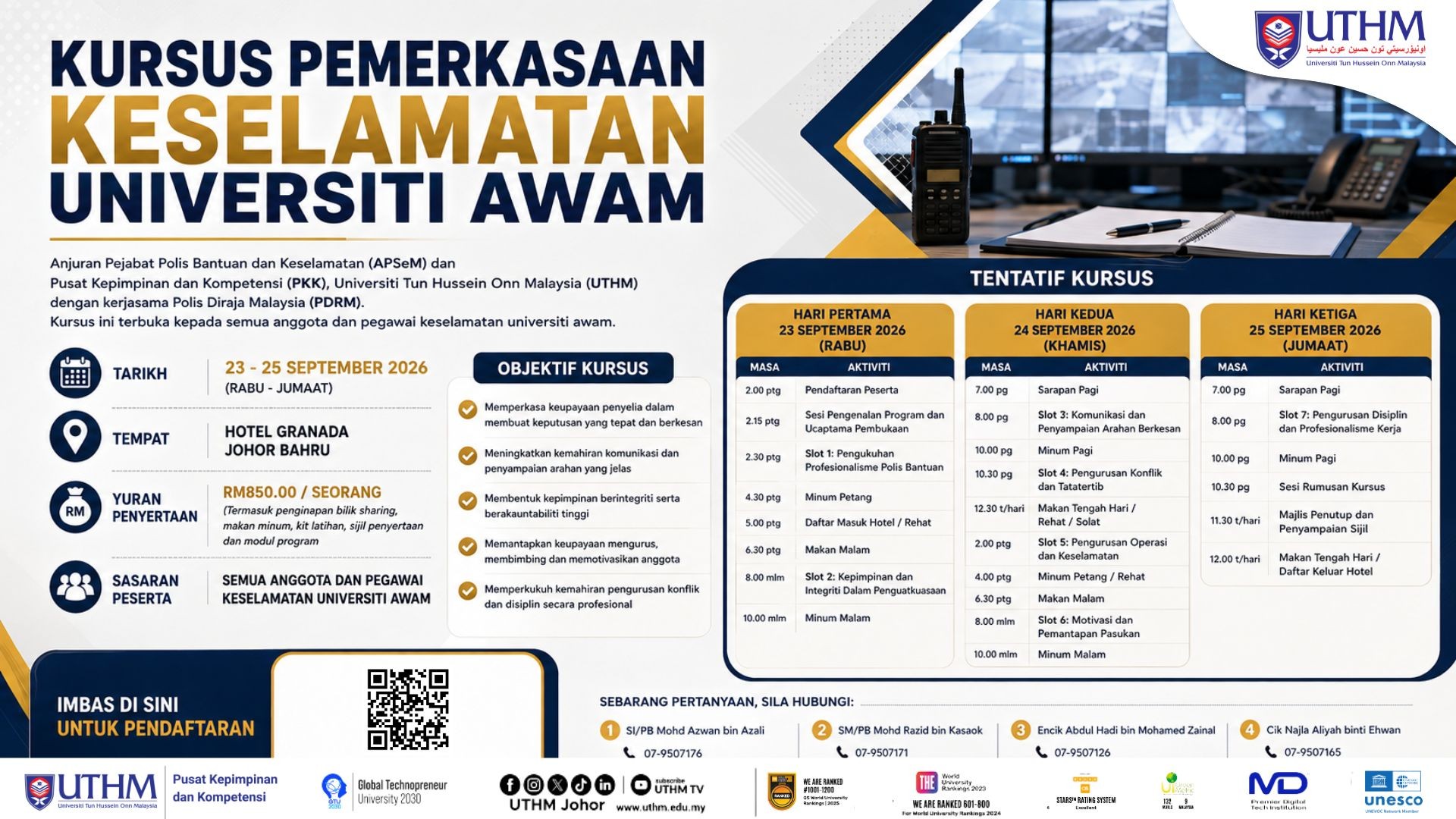 KURSUS PEMERKASAAN KESELAMATAN UNIVERSITI AWAM