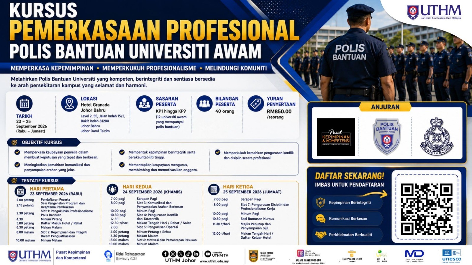 KURSUS PEMERKASAAN PROFESIONAL POLIS BANTUAN UNIVERSITI AWAM