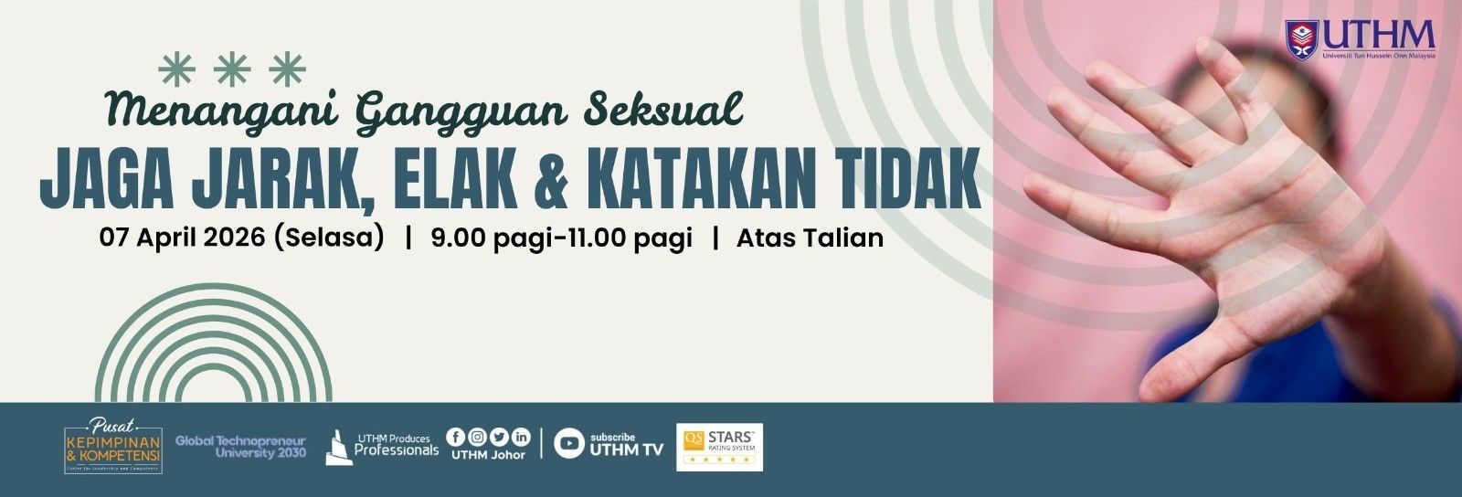 MENANGANI GANGGUAN SEKSUAL JAGA JARAK, ELAK DAN KATAKAN TIDAK